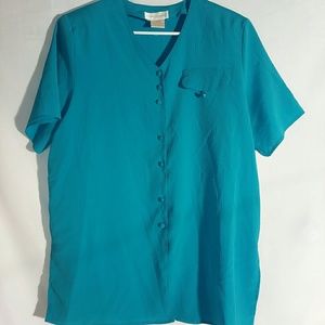 Christie & Jill blue button up sz Lg
